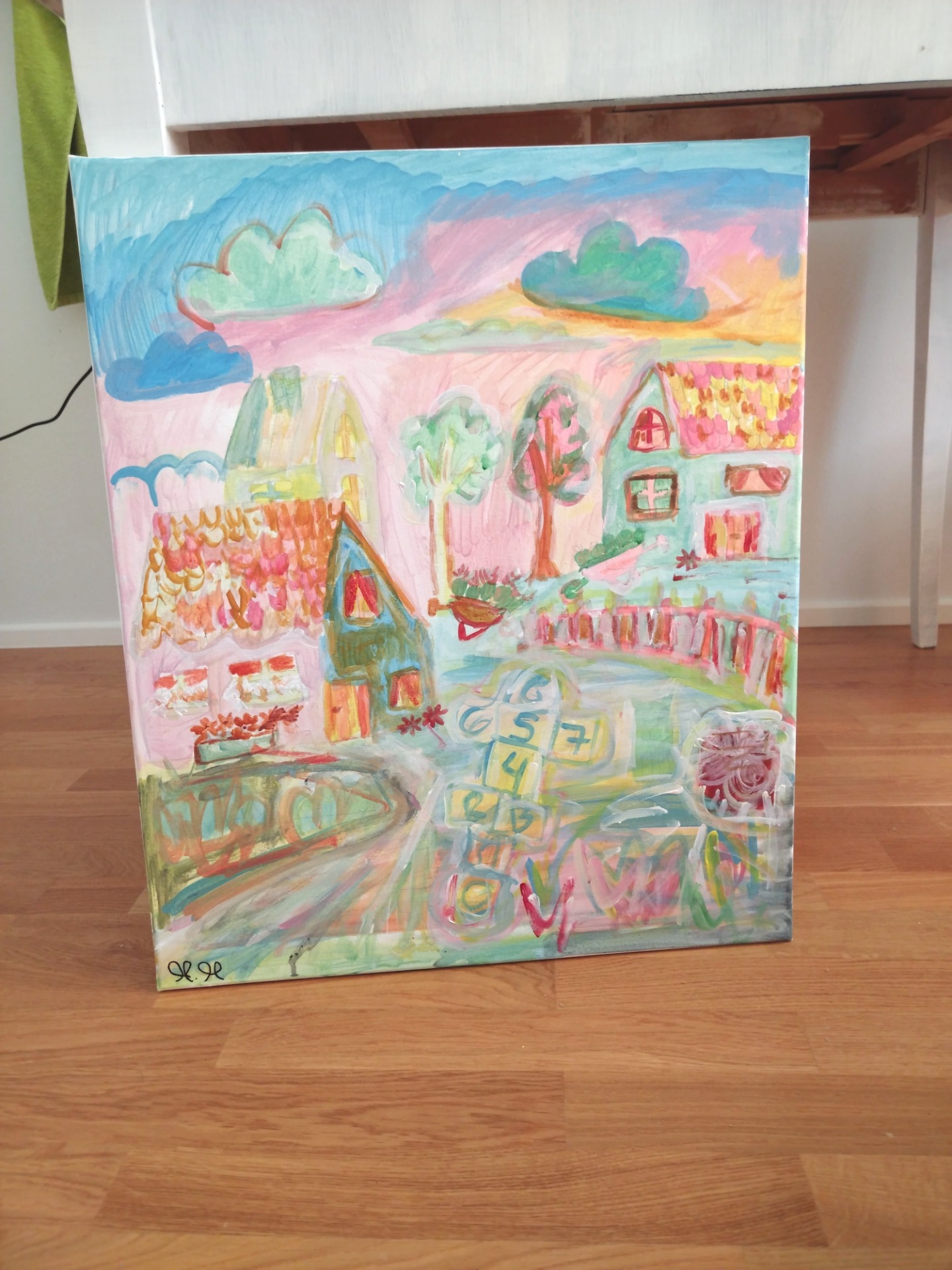 "Pihaleikit lapsuudessa mummolassa", 50x60cm, kysy hintatietoja sähköpostilla! 